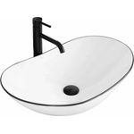 Rea Бяла мивка за плот Rea Royal Black Edge 62.5 см (5902557356669)