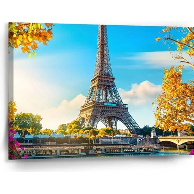 Sablio Obraz Paríž Eiffelova veža Flowers - 90x60 cm