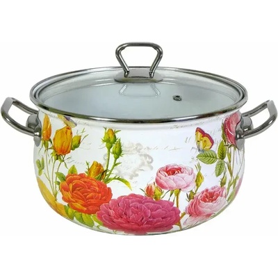 Емайлирана тенджера със стъклен капак лукс 3.8л (587568656986)