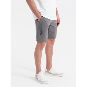 Ombre Clothing Мъжки къси спортни шорти с принт Ombre Clothing Ombre Clothing | Siv | МЪЖЕ | S