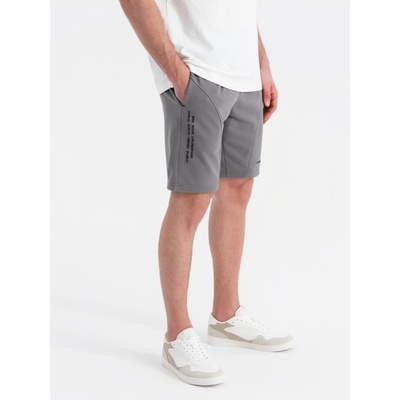 Ombre Clothing Мъжки къси спортни шорти с принт Ombre Clothing Ombre Clothing | Siv | МЪЖЕ | S