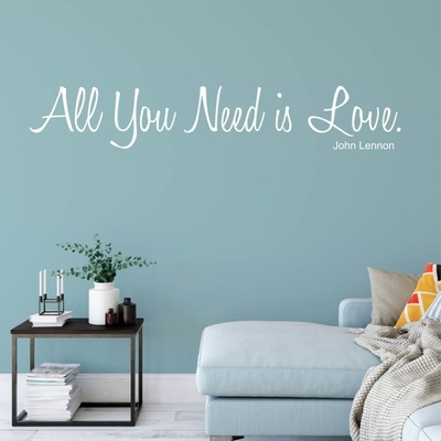 INSPIO Samolepka Nálepka na zeď - All You Need is Love (citát na zeď) texty, citáty rozměry 95x16