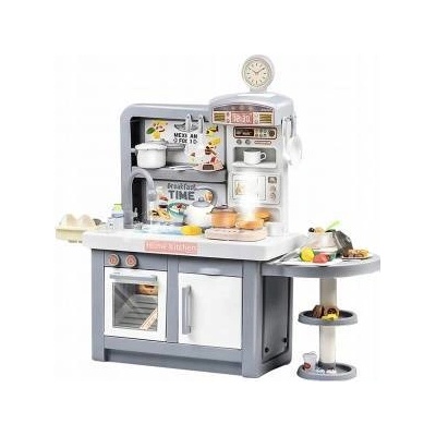 LEAN Toys Dream Kitchen For Children Lights Sounds Steam Accessories Gray