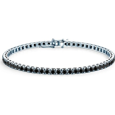 SAVICKI Tenisový náramok biele zlato s čiernymi diamantmi 1.770 ct 3 mm 17 cm - SAV-B-TENIS-17CM-30SZ-20K-585-CZD-B