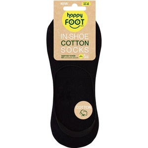 AGIVA Мъжки терлици за маратонки Agiva Happy Foottopia, In shoe, Органичен памук, Черен, 43-46 (AGIVA-341)