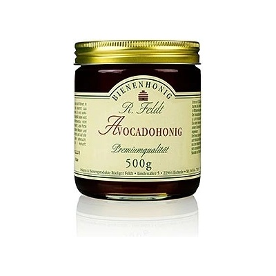 Rüdiger Feldt Imkerei + Bienenprodukte Avokádový med tmavý tekutý lehké švestkové aroma 500 g