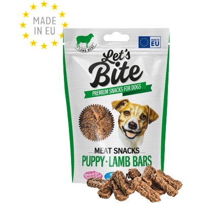 Brit Let’s Bite Meat Snacks. Puppy Lamb Bars - лакомство от истинско месо, барчета с агнешко месо, подходящи за бебета 80 гр