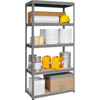 Carmen Метален стелаж STAR 180x90x45 см, до 350 кг на рафт - сив