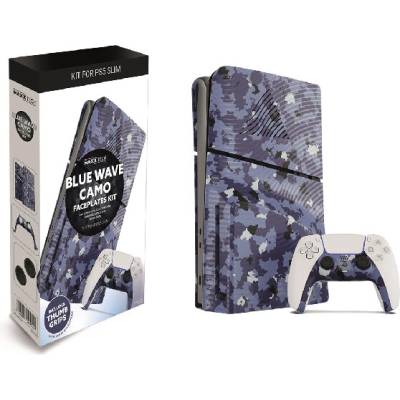 Maxx Tech Výmenný kryt Blue Wave Camo PlayStation 5 Slim Disk Digital
