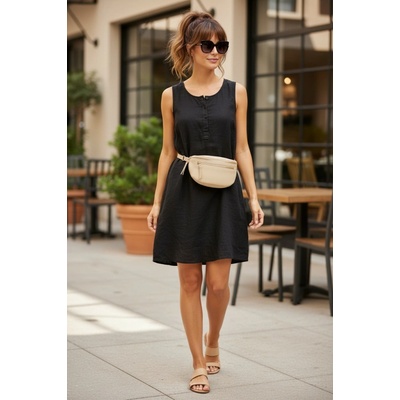 Dámske ľanové šaty 536301 black