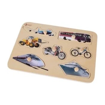 Image 1 of Classic World - Дървен пъзел с дръжки - Превозни средства (3741)