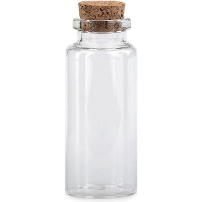 Prima-obchod Skleněná lahvička s korkem 30x70 mm, barva transparent