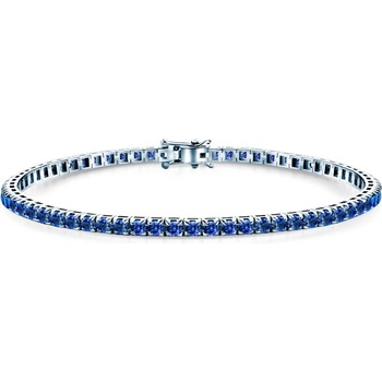 SAVICKI Тенис гривна Luminy 3, 0 мм: бяло злато, сини сапфири