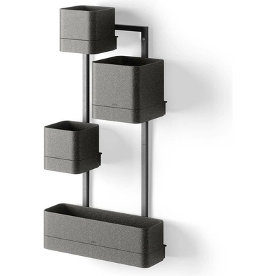 Umbra Závěsný květináč Cubico šedý modulární plastový na balkon a terasu 72,6 cm