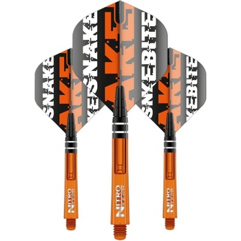 Red Dragon Sada letek a násadek - Peter Wright Snakebite Combo - Snake Logo - Orange