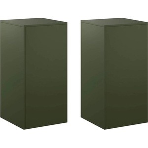 vidaXL Стойка за растения 2 pcs Маслиненозелено 40 x 40 x 80 cm (8012551)