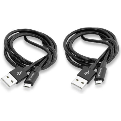 VERBATIM kábel Micro B USB Cable Sync & Charge 100cm (čierna) + Verbatim Micro B USB Cable Sync & Charge 100cm (čierna)