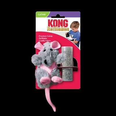 KONG Cat toy rat - Плюшена играчка за котки във форма на мишка с включена коча билка за стимулиране на играта