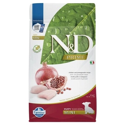 N&D Prime Puppy Mini Krmivo pre šťeňatá kura a granátové jablko 0,8 kg