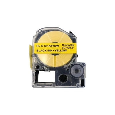 Páska - EPSON LK-5YBW, C53S655010 - 18 mm x 9 m žlutá - černý tisk - extrémně lepivá - kompatibilní