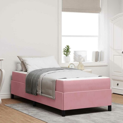 zahrada-XL 3399041 Rám postele s matrací Růžová a bílá samet