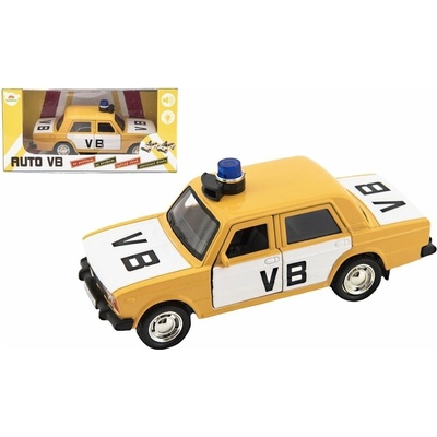 Teddies Policejní auto VB kov/plast 11,5cm na zpětné natažení na baterie se zvukem