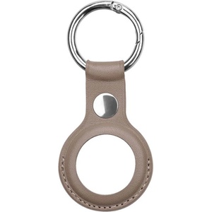 PU Leather Стилен ключодържател от изкуствена кожа за Apple AirTag - PU Leather Keyring Keychain Case (кафяв)