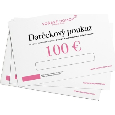 Voňavý domov Elektronický darčekový poukaz 100€