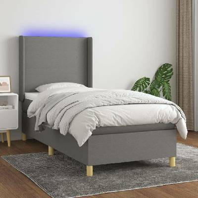 vidaXL 3138679 Boxspring postel s matrací a LED textil / barva Tmavě šedá