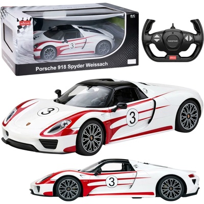 Rastar RC auto Porsche 918 Spyder Weissach biela 1:14