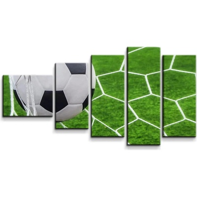Sablio Obraz - 5-dílný Futbalová lopta v bráne - 100x60 cm