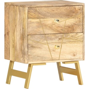 vidaXL Нощно шкафче, 40x30x50 см, мангово дърво масив (285876)