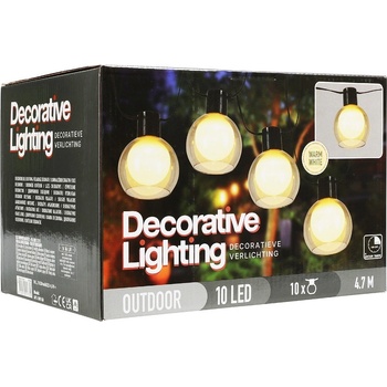 PROGARDEN Svetelná reťaz lampióny LED 10 ks 4,7m