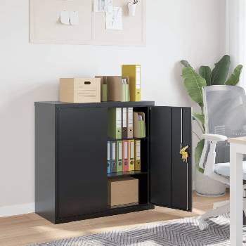 vidaXL Шкаф за папки антрацит 90x40x90 см стомана (339731)