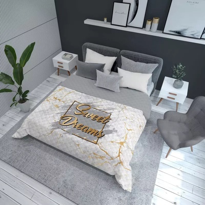 Detexpol přehoz na postel Sweet Dreams mramor white 220 x 240 cm