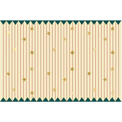 PartyDeco Papierový obrus Cirkus pruhy a hviezdy 180x120 cm