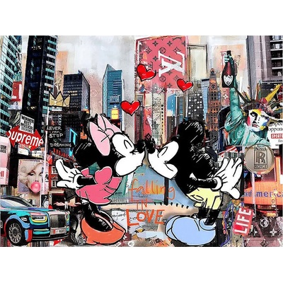 Decopanel Obraz na dřevě Kiss In New York, 84 × 112 cm DP_LZ_1825_112X84_NF
