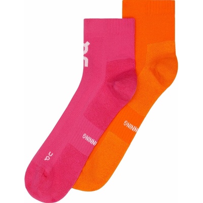 On Core Run Sock Mid 2 pack flame pink