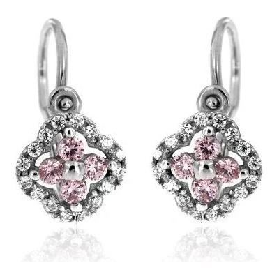 Zlatnictví U Kostela dětské náušnice s růžovými kamínky 613RB