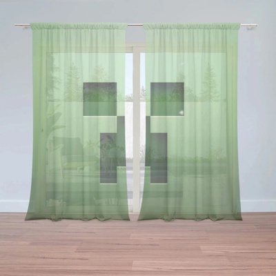 Záclony Green Blocks: 2 ks - 150x250 cm - Sablio
