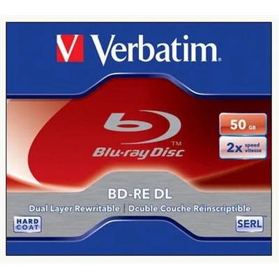 Verbatim BD-RE BluRay диск, двуслоен, презаписваем, 50GB, 2x, 1db, стандартен калъф, VERBATIM 43760 (43760)