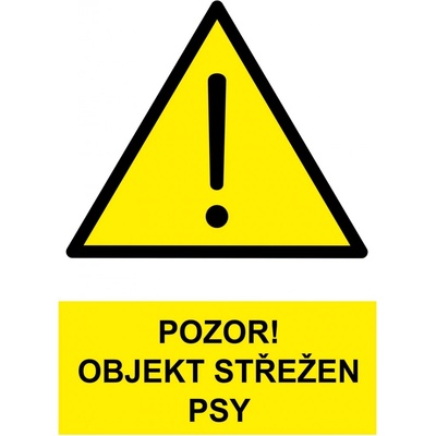 Walteco Pozor objekt střežen psy 148x210mm, formát A5, plastová tabulka , 20072