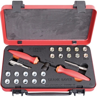 Unior Crank Saver set na opravu závitov kľučiek.
