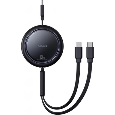 Baseus 118684 Stahovací USB-C / 2x USB-C 100W 1m černý