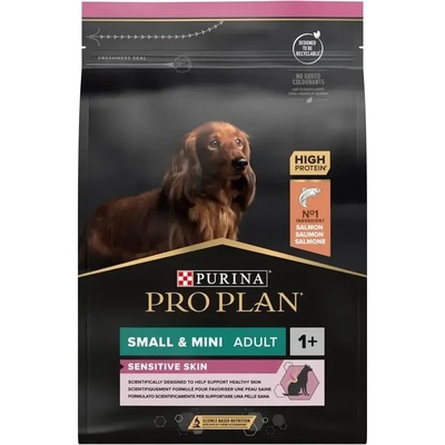 Purina Pro Plan Adult Small and Mini Sensitive Skin за израснали кучета от дребни и мини породи с чувствителна кожа със сьомга 700gr