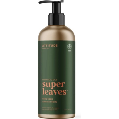 Attitude Super Leaves Essentials prírodné mydlo na ruky Patchouli & Black Pepper 473 ml