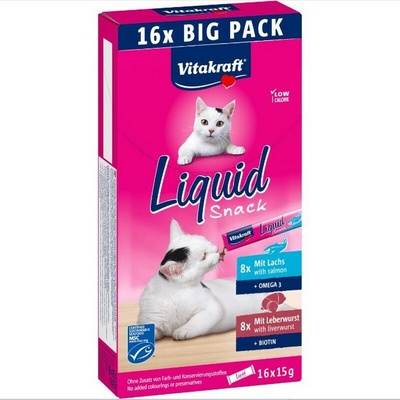 Vitakraft Cat Liquid Snack multipack losos a pečeň 16 x 15 g 240 g