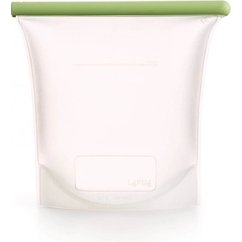 Lekue Торбичка за съхранение и замразяване на течности и храни Lekue 1010210, 1.5 л, Силикон, Без разливане, Поле за надписване, Многофункционална, -60/+220°C, Зелен (1010210)
