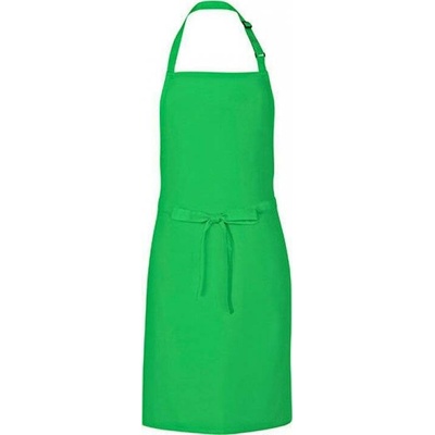 Link Kitchen Wear Univerzální keprová zástěra s laclem a nastavitelným páskem u krku Zelená jablková 72x85 cm X986