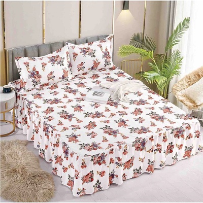 EmonaMall Долен чаршаф с драперия и две калъфки EmonaMall, 3 части - Модел S15971 (S15971-9999e4)